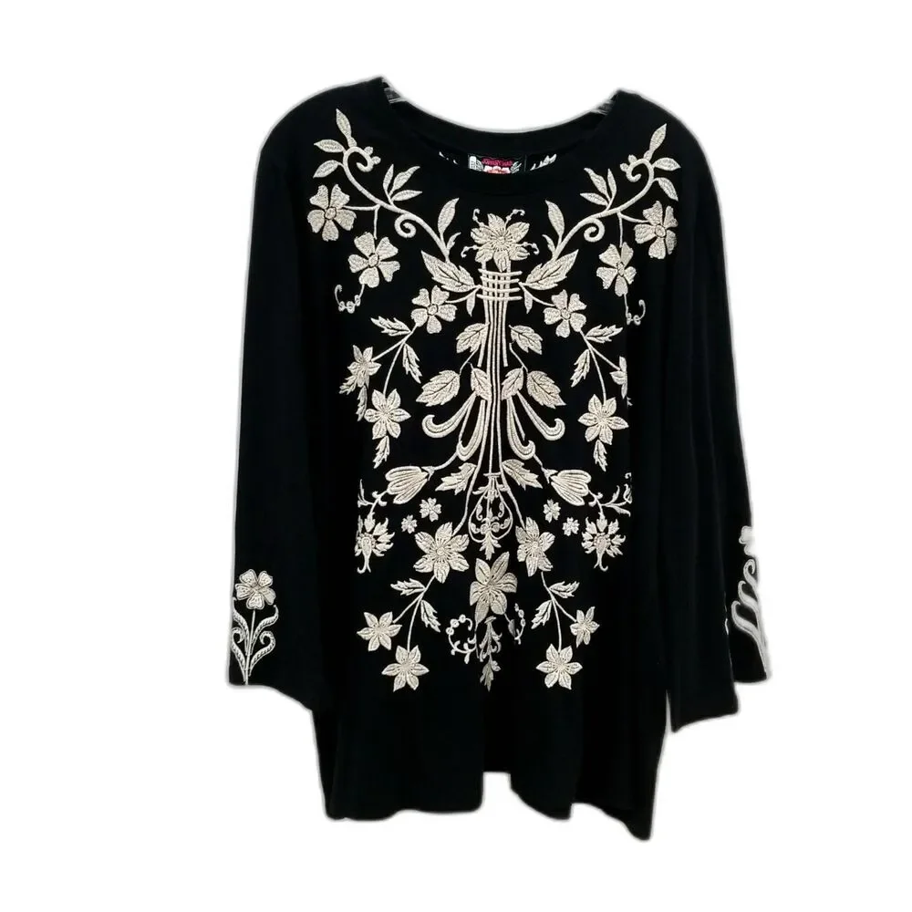 Johnny Was Talithia Cotton Crew Neck - Size 2X - Picture 3 of 7